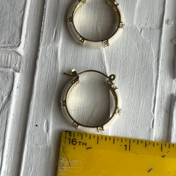 Vintage earrings, Blue Crystal & Beige Rhinestone pierced earring sets, 2 sets - Picture 13 of 15